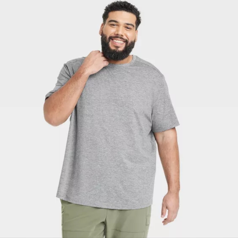 All In Motion Men's NWT Dark Gray Soft Gym Short Sleeve T-Shirt Size 2XL